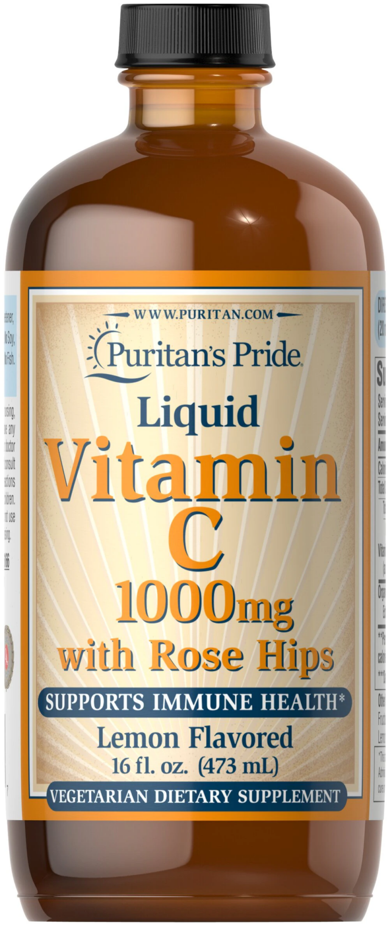 PURITAN'S PRIDE Liquid Vitamin C 1000mg with rose Hips | buy in Nigeria at buybetter.ng